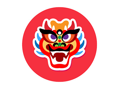 Chinese New Year Dragon Dance asian culture chinese new year dragon dance flat icon lion dance