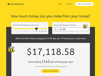 Daily UI - 004 bees calculator daily 100 daily 100 challenge daily ui challenge