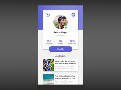 Daily UI - 006 app profile daily 100 daily 100 challenge dailyui mobile app user profile