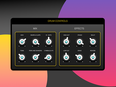 Daily UI - 007 daily 100 daily 100 challenge dailyui drum settings music interface settings sound settings