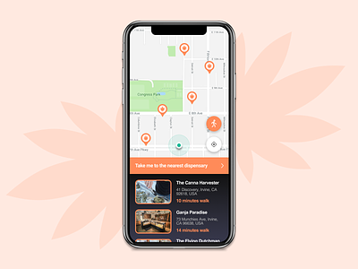 Mobile map for cannabis dispensaries - Daily UI Challenge