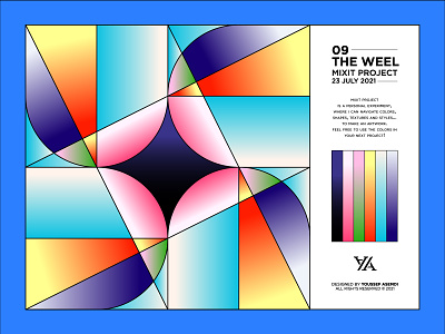 The Weel - 09 abstract bleu colorful colors design drawing fan gradient illustration lineart minimal palette pattern pink shapes system design vector weel