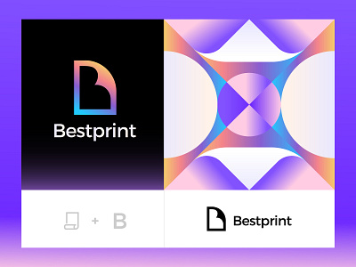 Bestprint b logo brand branding identity logo logomark negative space paper print typography