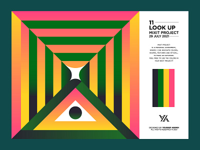 LOOK UP - 11 abstract eye gradient green look pattern pink square triangle yellow