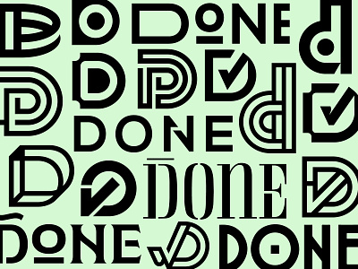 DONE - LOGO Exploration branding concepts d logo done exploration identity logo logomark minimal process production typography