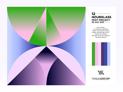 HOURGLASS - 12 branding colors glass gradient identity palette paper pattern sandglass simple timie