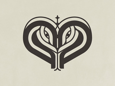 snake 🐍 🧡 cross heart illustration minimal poison snake