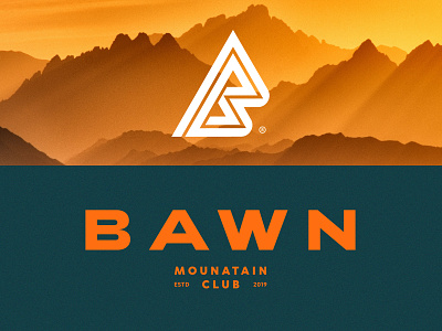 BAWN b b logo branding climb club hiking logo logomark mountain nature outdoors sports summit trail