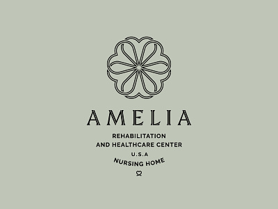 Amelia branding flower heart identity logo logomark minimal typography