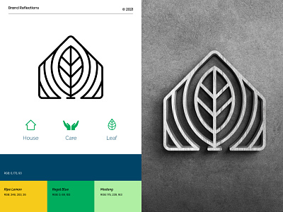 Amelia Logo concept. branding care health care house leaf logo logomark
