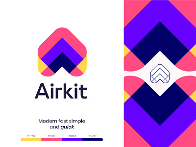 Airkit - 03 app arrow blocks branding code icon identity illustration logo logomark tech ui