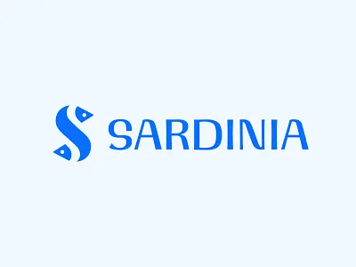 Sardinia animal branding fish icon identity illustration lockup logo logomark s logo sardin symbol typography water