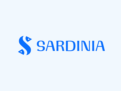 Sardinia animal branding fish icon identity illustration lockup logo logomark s logo sardin symbol typography water