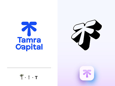 Tamra Capital arrow logo brand designer branding design identity logo logo designer logomark palm palm brand robot smart logo t logo tech logo technology typography