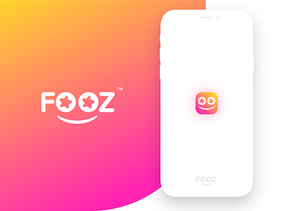 FOOZ application LOGO android app brand branding f gradient icon ios letter logo logomark minimal