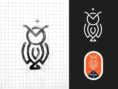 MOKA / Owl animal brand branding design identity illustration lineart logo logomark monogram owl sketch vector