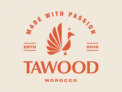 TAWOOD animal brand branding chicken design identity illustration logo logomark mark minimal monogram peacock typography