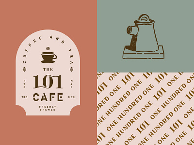 THE 101 CAFE animation brand branding cafe cafe logo coffe coffee shop colors identity logo logomark mark minimal tea typography ui ui design ux ux design web