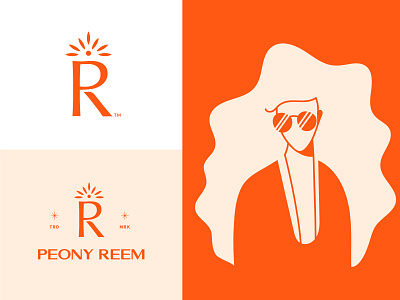 PR flowers shop brand branding flower identity illustration logo logomark logotype love mark minimal monogram orange p logo r logo simple typography