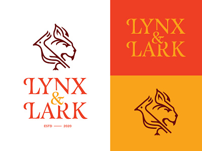 LYNX & LARK animal bird brand branding design dog food icon identity illustration lark lion logo logomark lynx mark minimal monogram restaurant typography