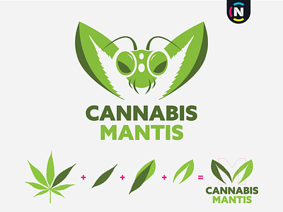 Cannabis Mantis Identity branding cannabis designing logo marijuana praying mantis weed