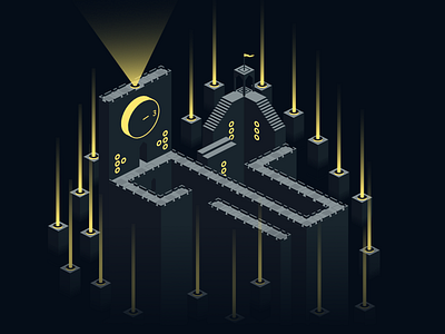 Clock tower affinity designer design dribbble flat illustration isometric isometric design isometric illustration monument valley vector