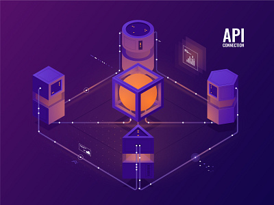 G-CORE-Labs-Cloud animation computer data data visualization database digital illustration isometric neon promo tech