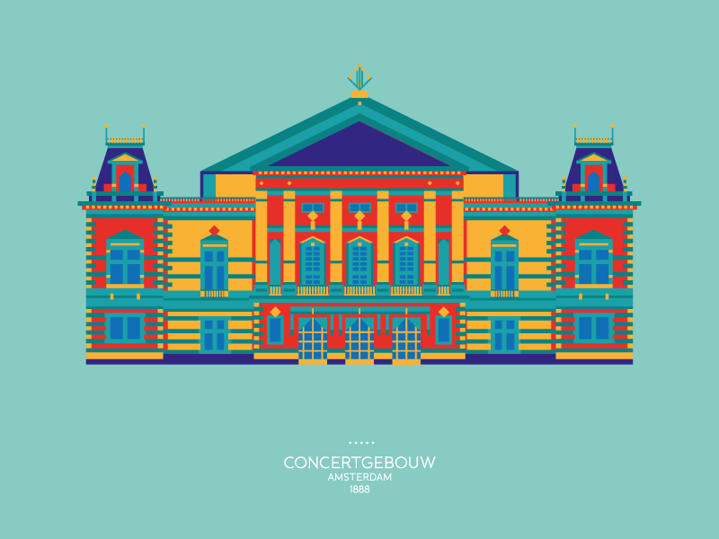 Concertgebouw amsterdam concertgebouw 1888 illustration