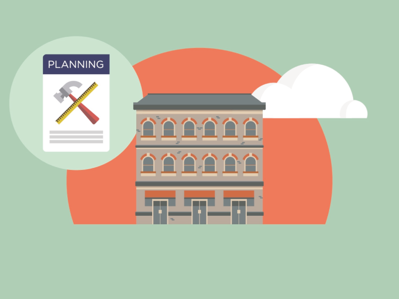 Refurbishing the House! idea flat animation illustration vector house tools plans cloud old refurbishing