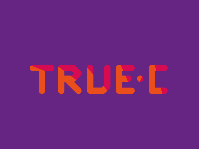 True-C Logo Design true colors logo design flat vector playing art culture setting