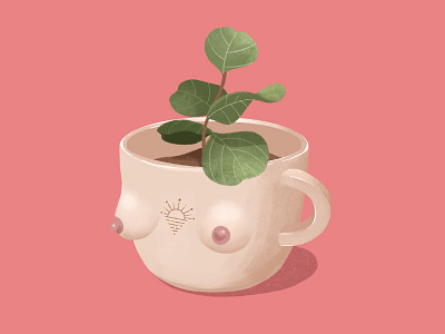 CupA cup female feminine feminist girl green illustrator neature nipple plant procreate
