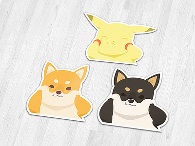 Cheeky pikachu shiba sticker
