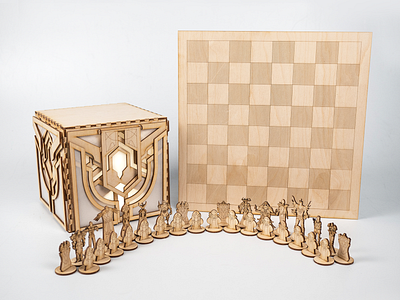 Laser-cut League of Legends Chess Set chess craft diy laser cut leagueoflegends make riot games