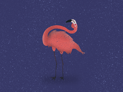 Flamingo bird birds blue boi flamingo illustration pink procreate stripes texture