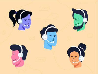 Customer support team illustration