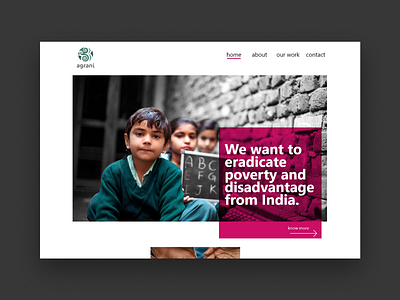 Agrani NGO design flat graphicdesign homepage indian ui ui design web website website design