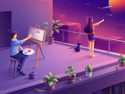 Dusk art design illustration ui