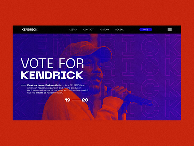 Kendrick Lamar / ARTIST PAGE animation branding design flat graphicdesign identity illustration kendrick lamar lettering logo minimal modern poster type typography ui ux vector web xuxoe