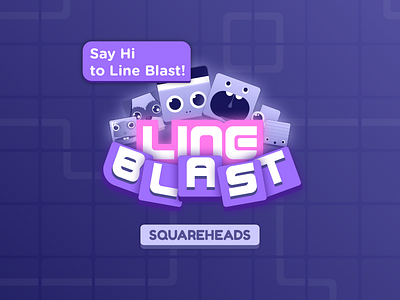 Line Blast - Squareheads 2d character casual game character design game design illustration logo logo design match 3 mobile game puzzle game squareheads vector
