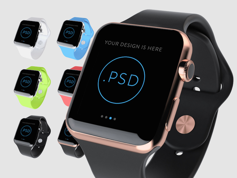 Smart Watch Display Screen Mockup Perspective view 34445217 PSD