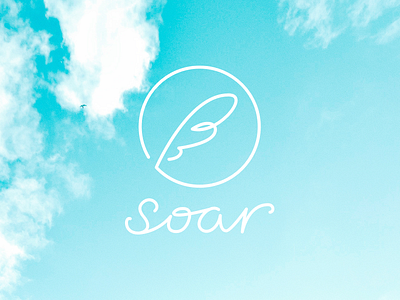 soar / Logo bird design feather line logo mark sky soar symbol