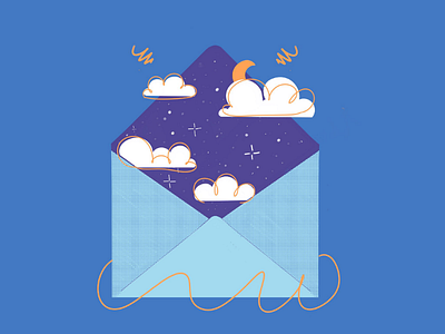 Mail blue cloud design mail orange