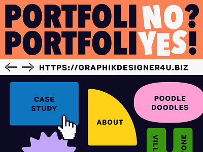 Overtime: PortfoliNO? PortfoliYES! bold friendly geometric playful podcast art shapes website