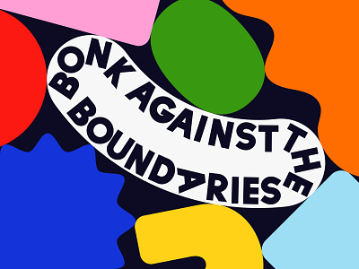 Overtime: Bonk Against The Boundaries abstract colorful expressive type friendly fun podcast art shapes
