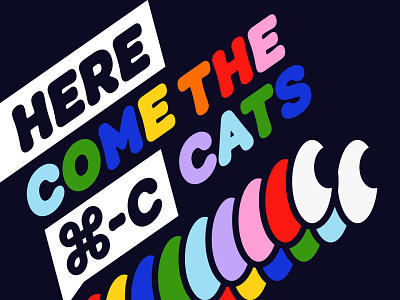 Overtime: Here Come The ⌘-C Cats eyes friendly playful podcast episode rainbow