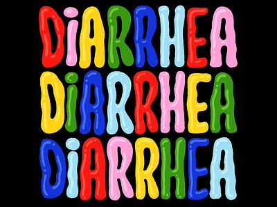 DIARRHEA! bubble bubbles circus clown diarrhea friendly fun hand lettering lettering