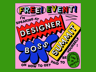 Designer Boss Summit 3d blob blobs event geometric poster poster design shapes typography virtual