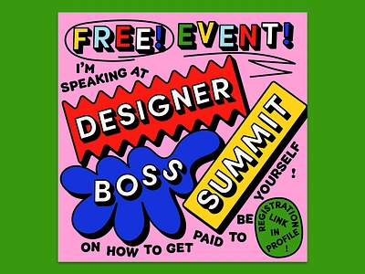 Designer Boss Summit 3d blob blobs event geometric poster poster design shapes typography virtual