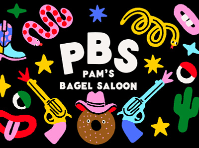 Yes, I support PBS cactus clean cowboy boot eyes face goofy illustration mouth pbs saloon silly western