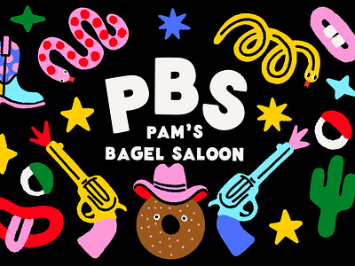 Yes, I support PBS cactus clean cowboy boot eyes face goofy illustration mouth pbs saloon silly western